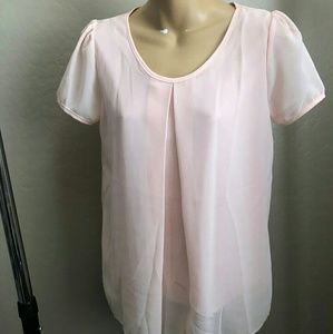 3/$12  Pearl pink blouse business career